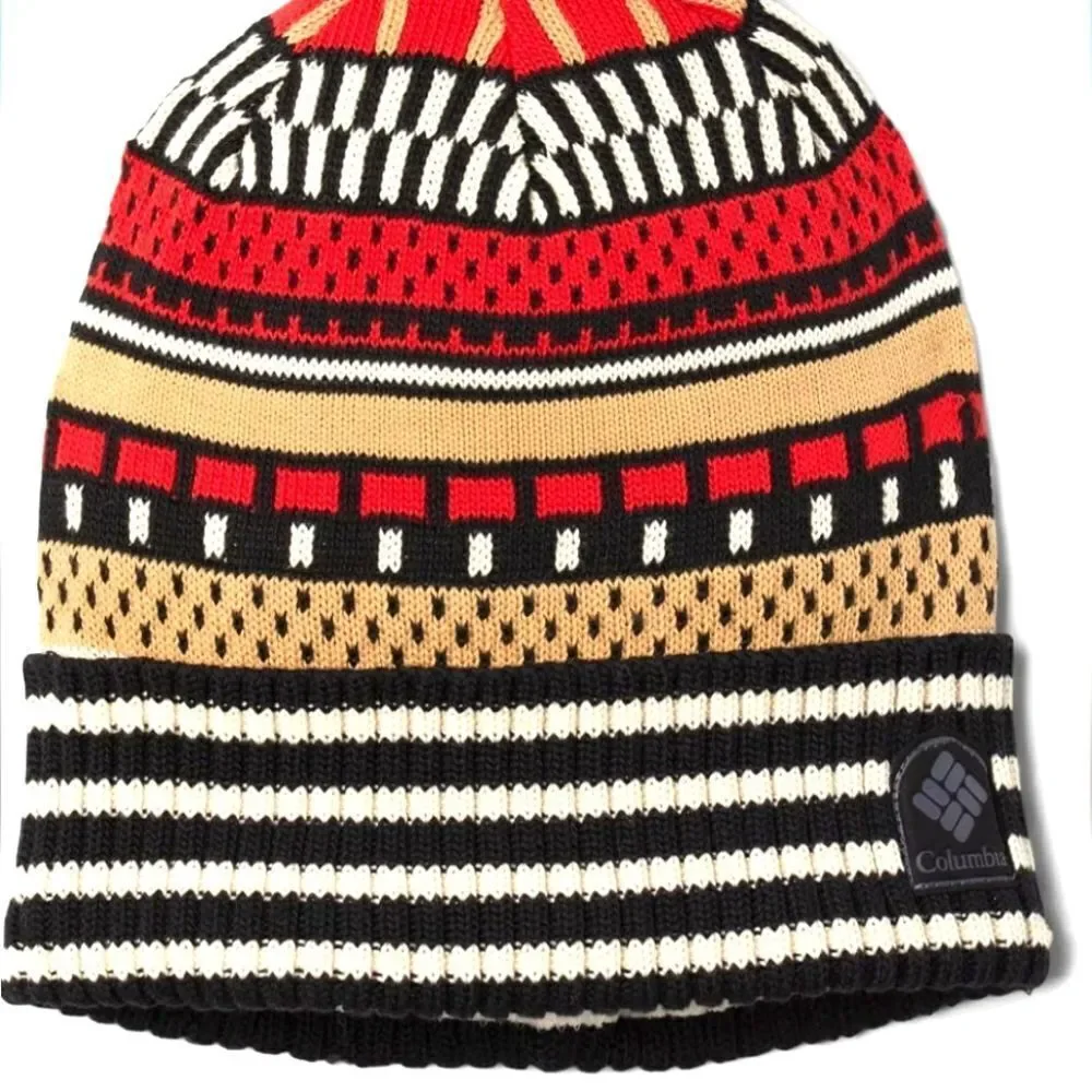 Columbia knit beanie Palmer Peak Pom Pom unisex printed fleece lined hat